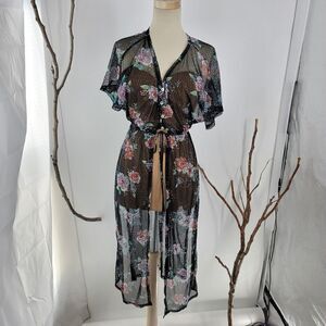 Haute project los Angeles sheer floral duster